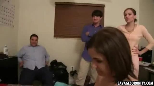 A college group watches sorority sluts make out
